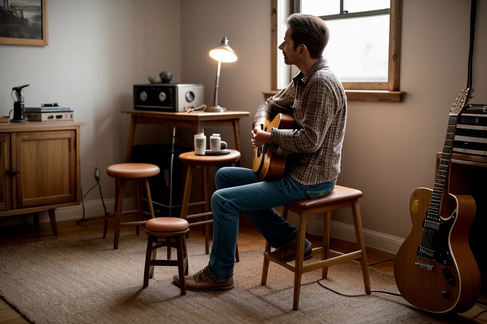 Pourquoi apprendre les gammes à la guitare sans devenir fou - débutant autodidacte travaillant une position de gamme au casque