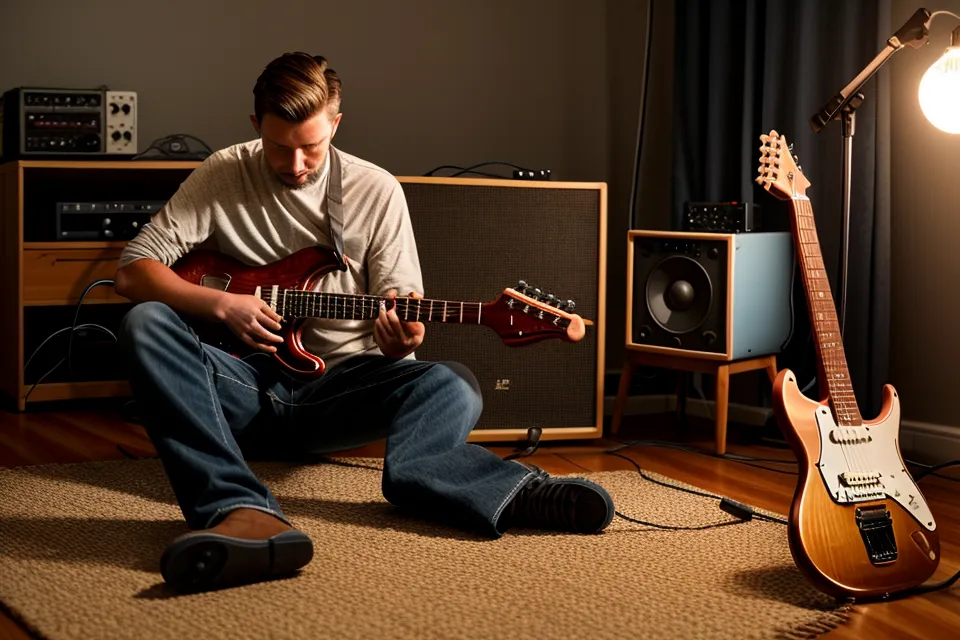 Écran d'ordinateur affichant un tutoriel en ligne pour débutant en guitare
