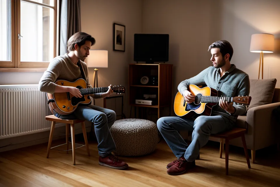 Gros plan sur une interface audio simple pour débutant guitare, boutons de réglage manuels bien visibles