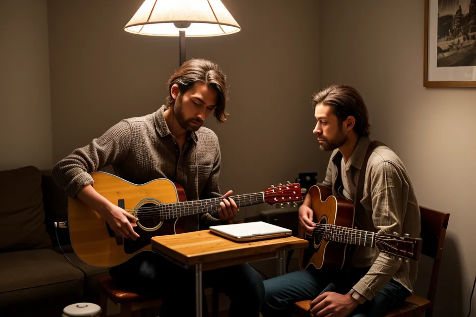 Apprendre le blues à la guitare seul quand on débute, guitare électrique posée contre un mur de chambre