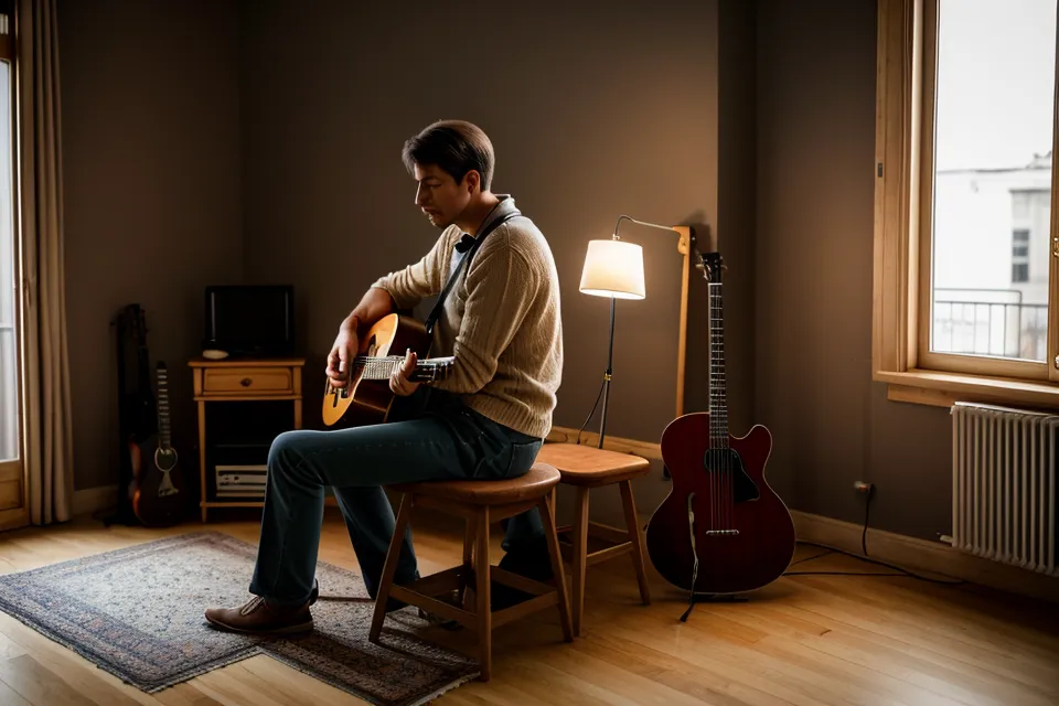 Câble jack de guitare branché sur une interface audio USB pour un enregistrement guitare silencieux
