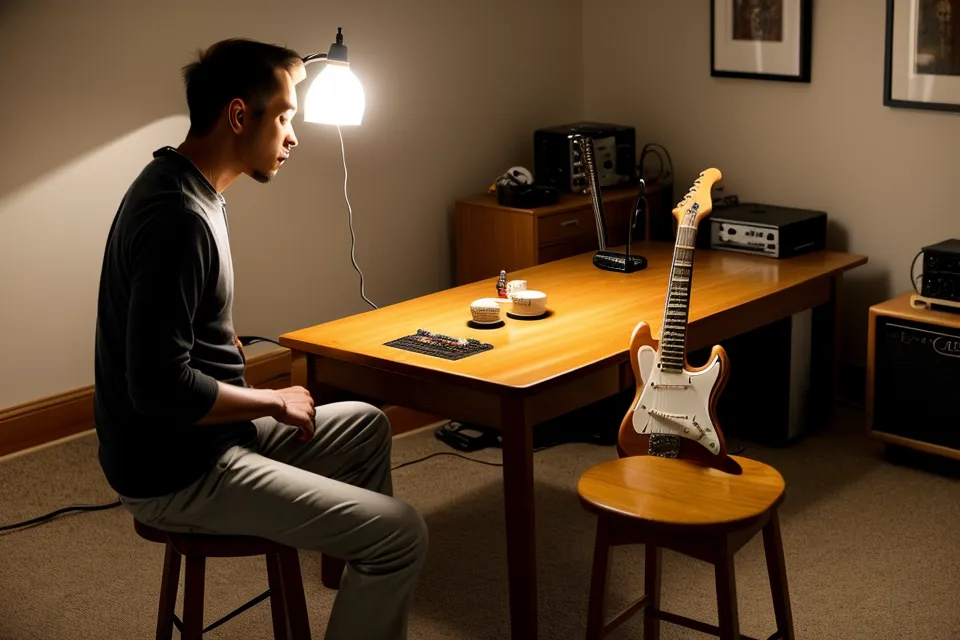 Écran affichant une boucle de batterie utilisée comme repère de rythme pendant une séance de guitare